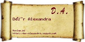 Dér Alexandra névjegykártya