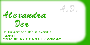 alexandra der business card