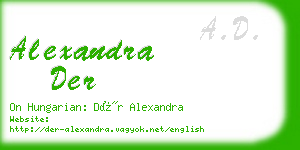 alexandra der business card
